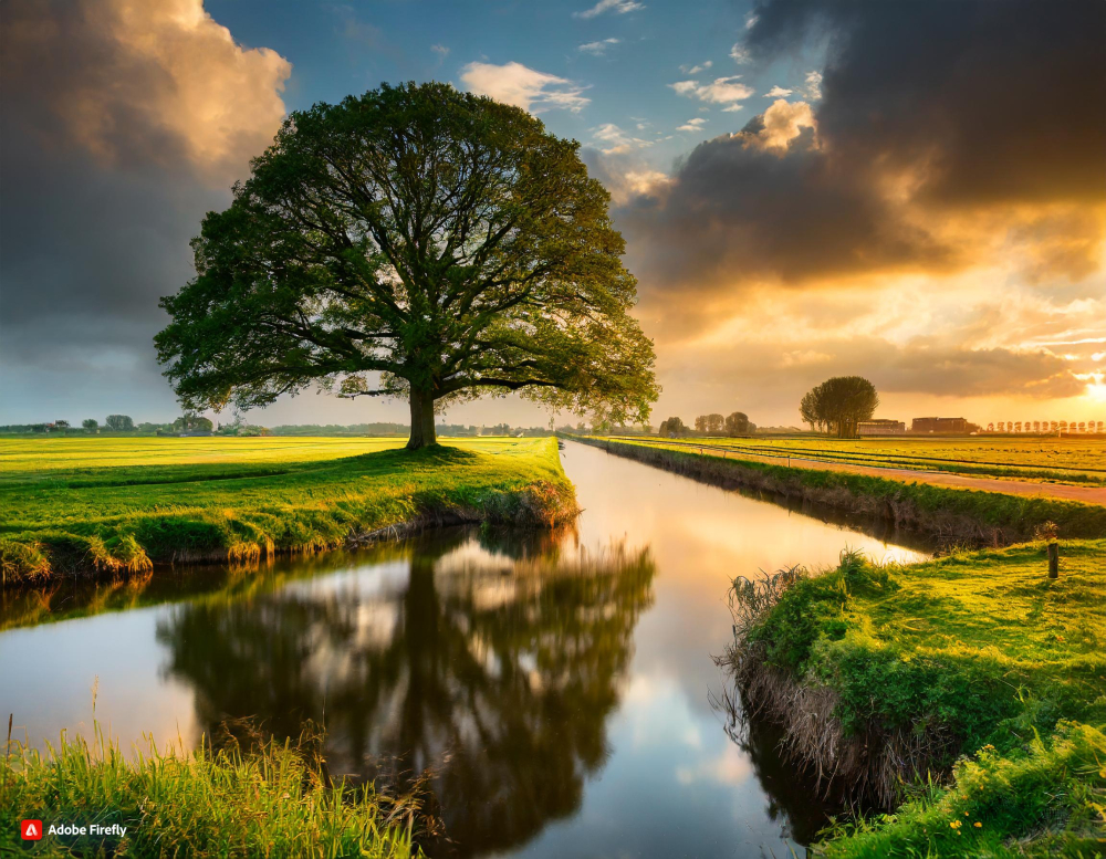 hovenier zwolle Firefly boom in een Nederlands landschap 76081